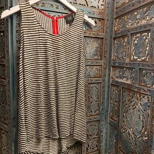 Cream and black striped tank